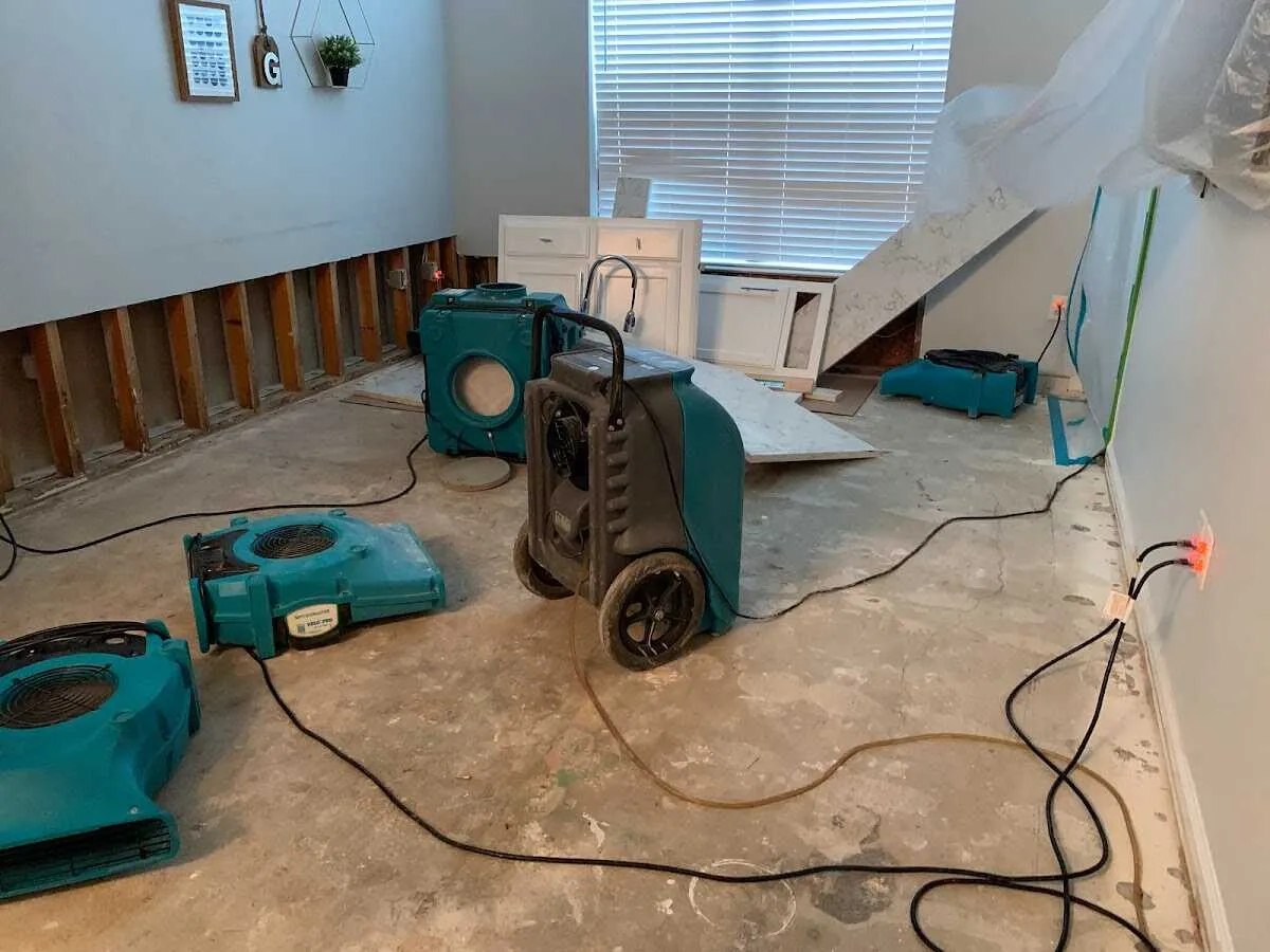 Dehumidifier in flood-cut room for Water Extraction & Removal in Bridgewater Town