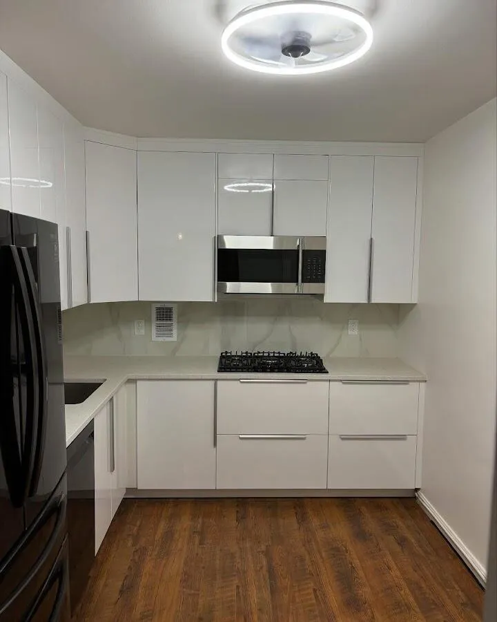 Renovated kitchen with quartz countertops in Bridgewater Town